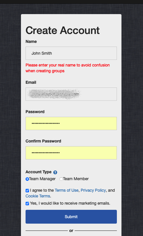 Registration Form